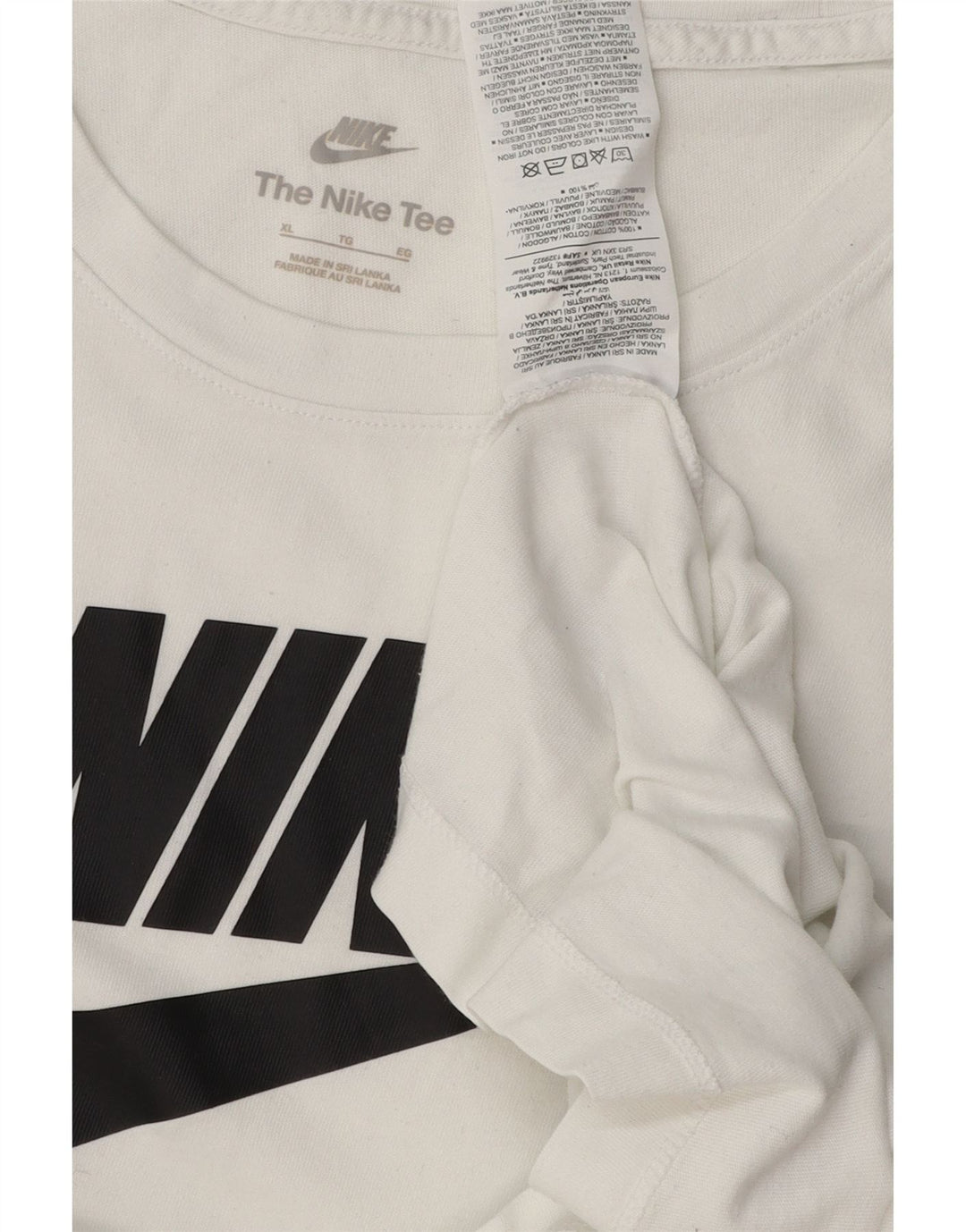 Camiseta gráfica masculina NIKE Top XL algodão branco