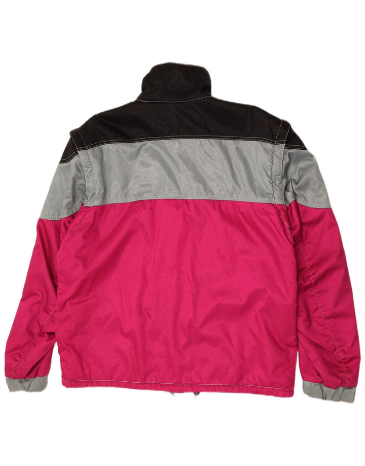 Jaqueta utilitária masculina vintage UK 42 XL rosa colorblock poliamida