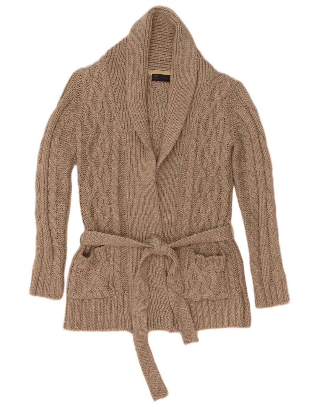 Suéter cardigã feminino Zara UK 10 pequeno cinza acrílico