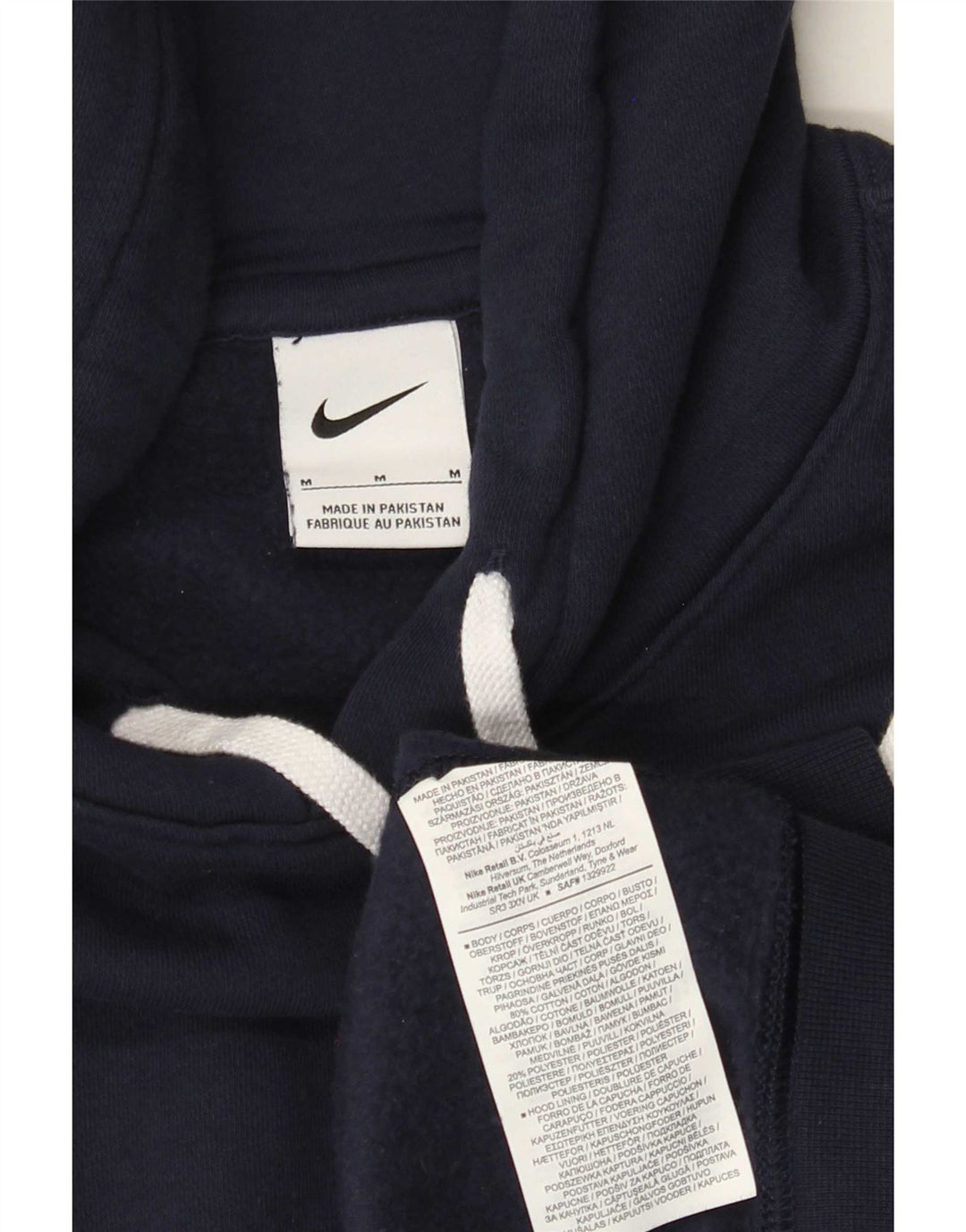Nike Mens Hoodie Jumper Médio Azul Marinho Algodão