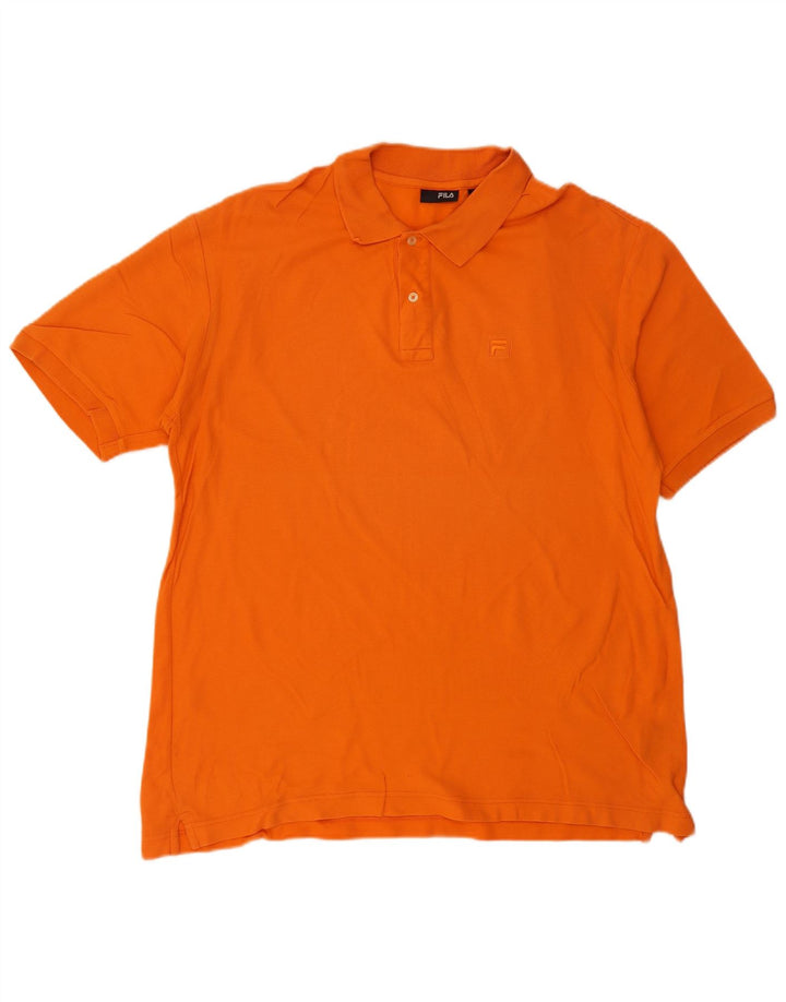 Camisa polo masculina FILA XL laranja algodão