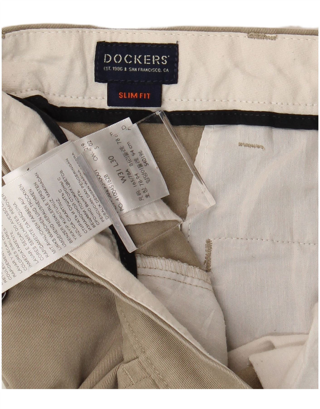 Calça Chino Feminina DOCKERS Slim Fit W31 L30 Algodão Bege