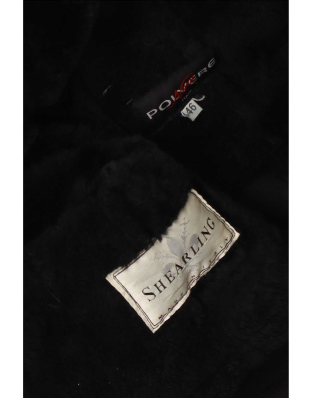 Jaqueta feminina vintage de shearling IT 46 grande preta