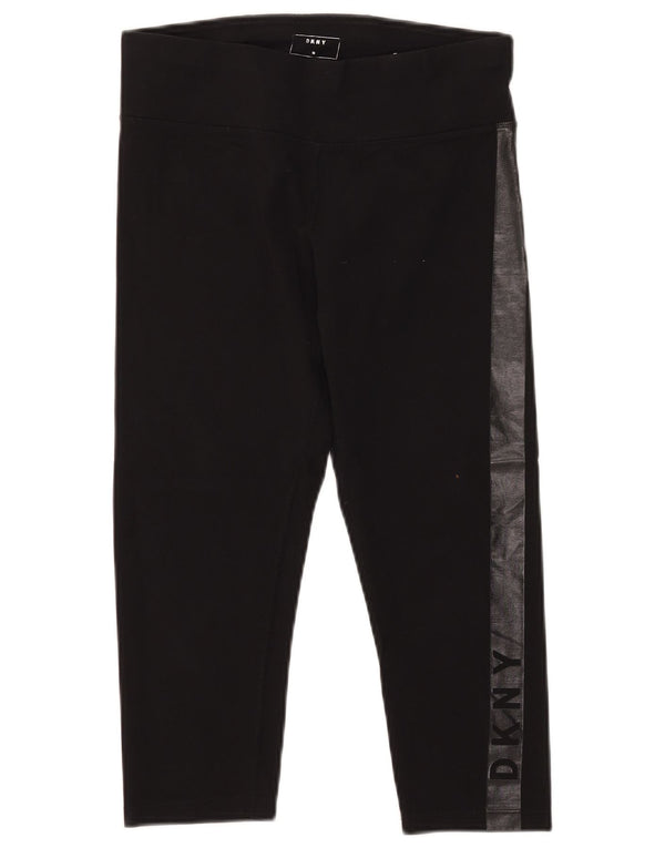 Leggings capri femininas Dkny UK 12 algodão colorblock preto médio