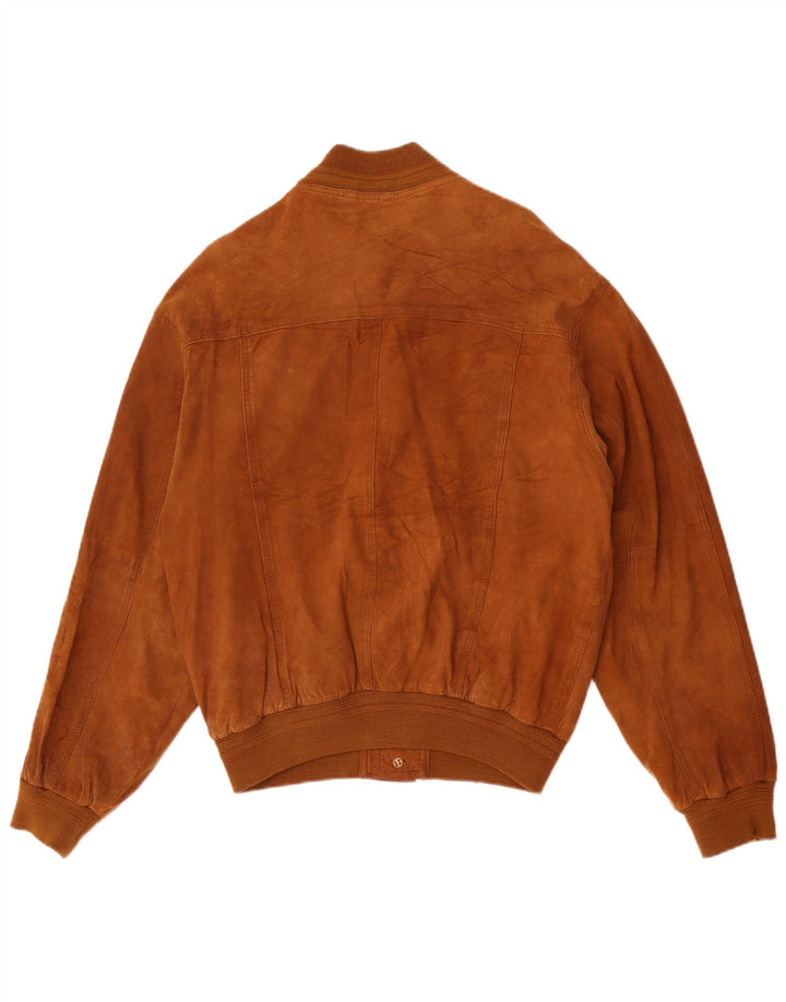 Jaqueta bomber masculina vintage de camurça IT 50 grande marrom