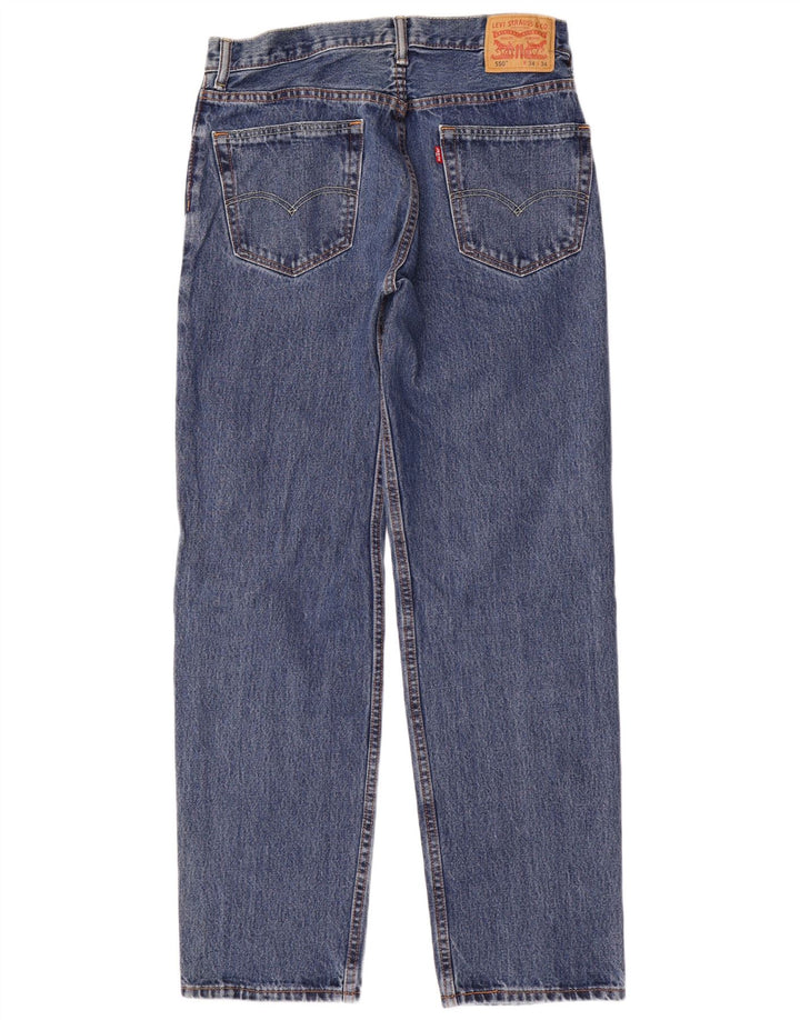 LEVI'S Masculino 550 Relaxed Fit Straight Jeans W34 L34 Azul Algodão