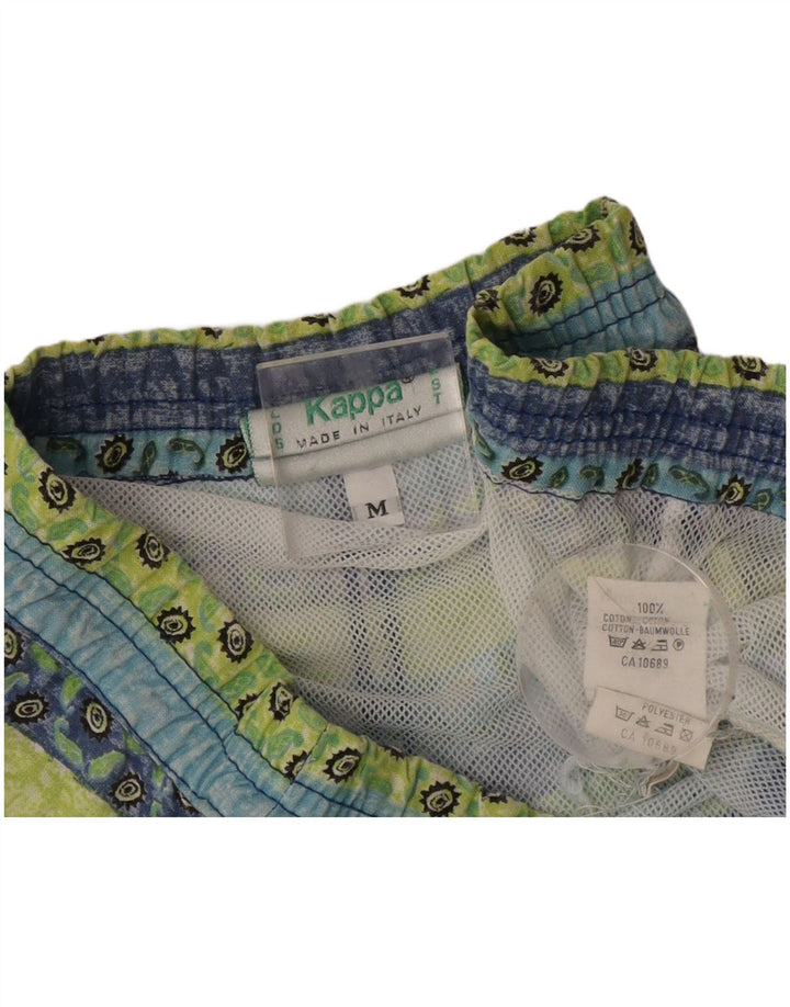 Shorts de natação masculino Kappa algodão listrado azul médio