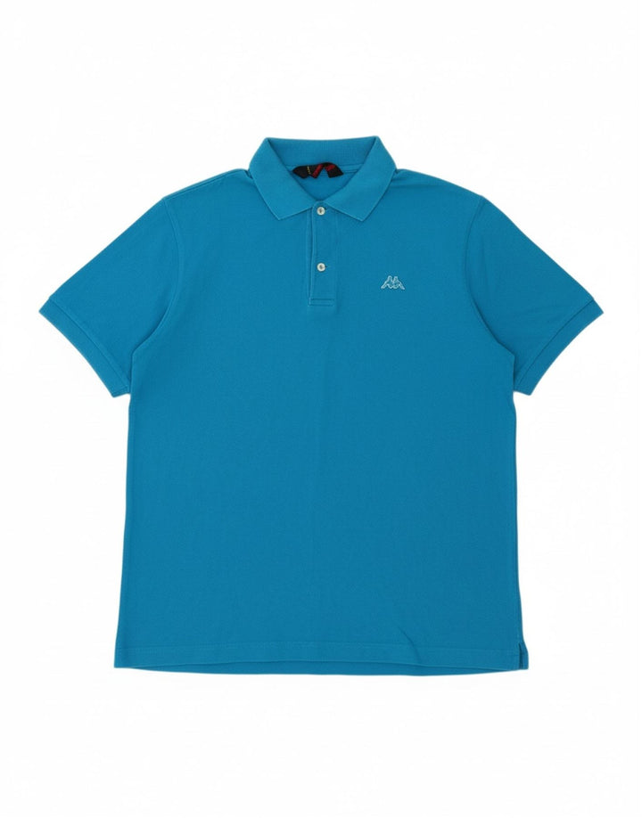 Camisa polo masculina KAPPA algodão azul médio
