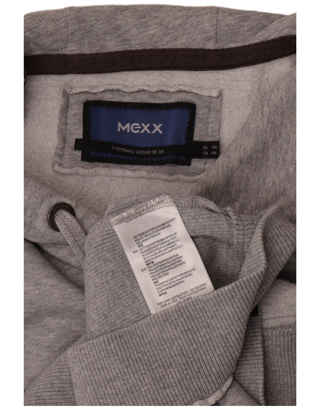 Mexx moletom com capuz gráfico masculino 2XL algodão cinza