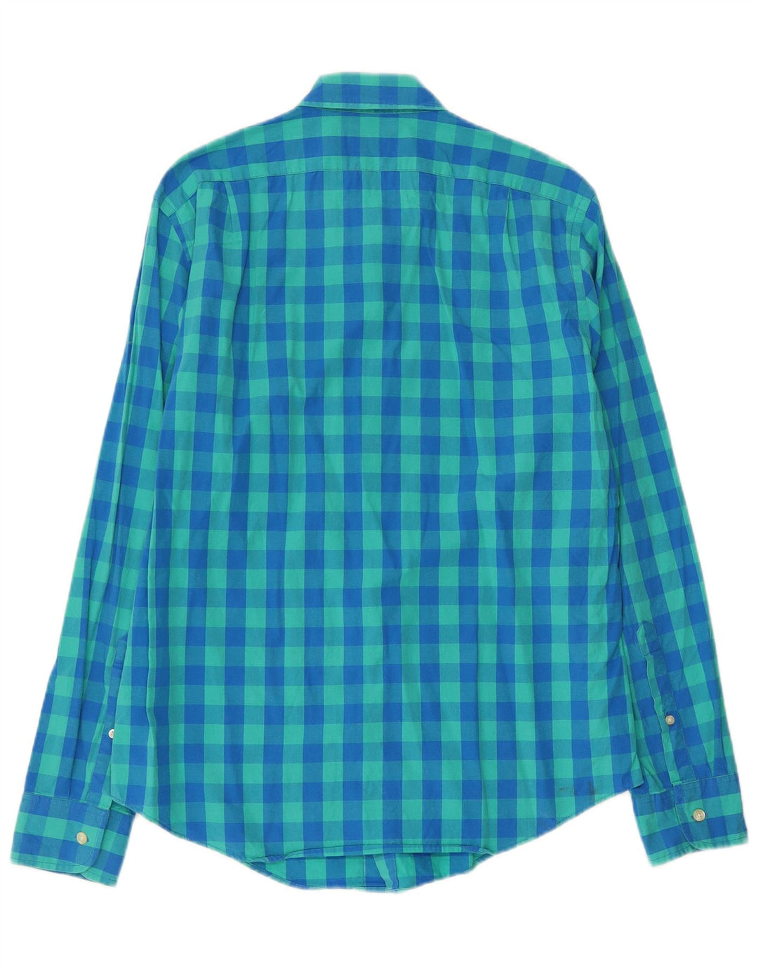 Camisa masculina J. Crew sob medida slim fit algodão xadrez azul médio