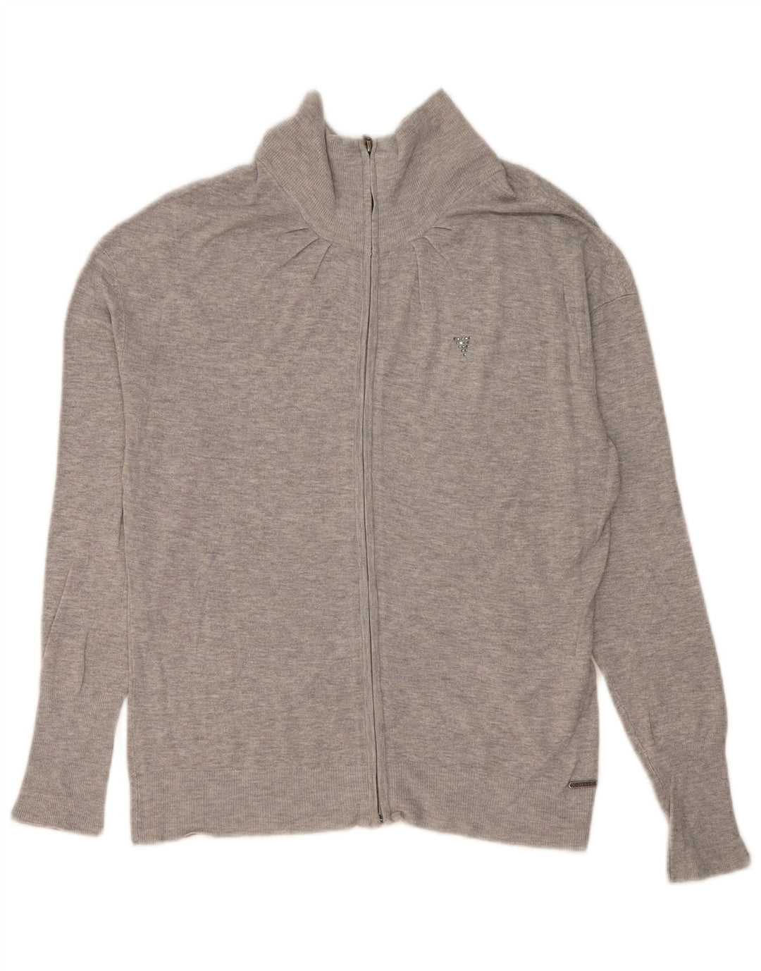 Suéter cardigã feminino Guess UK 12 viscose cinza médio