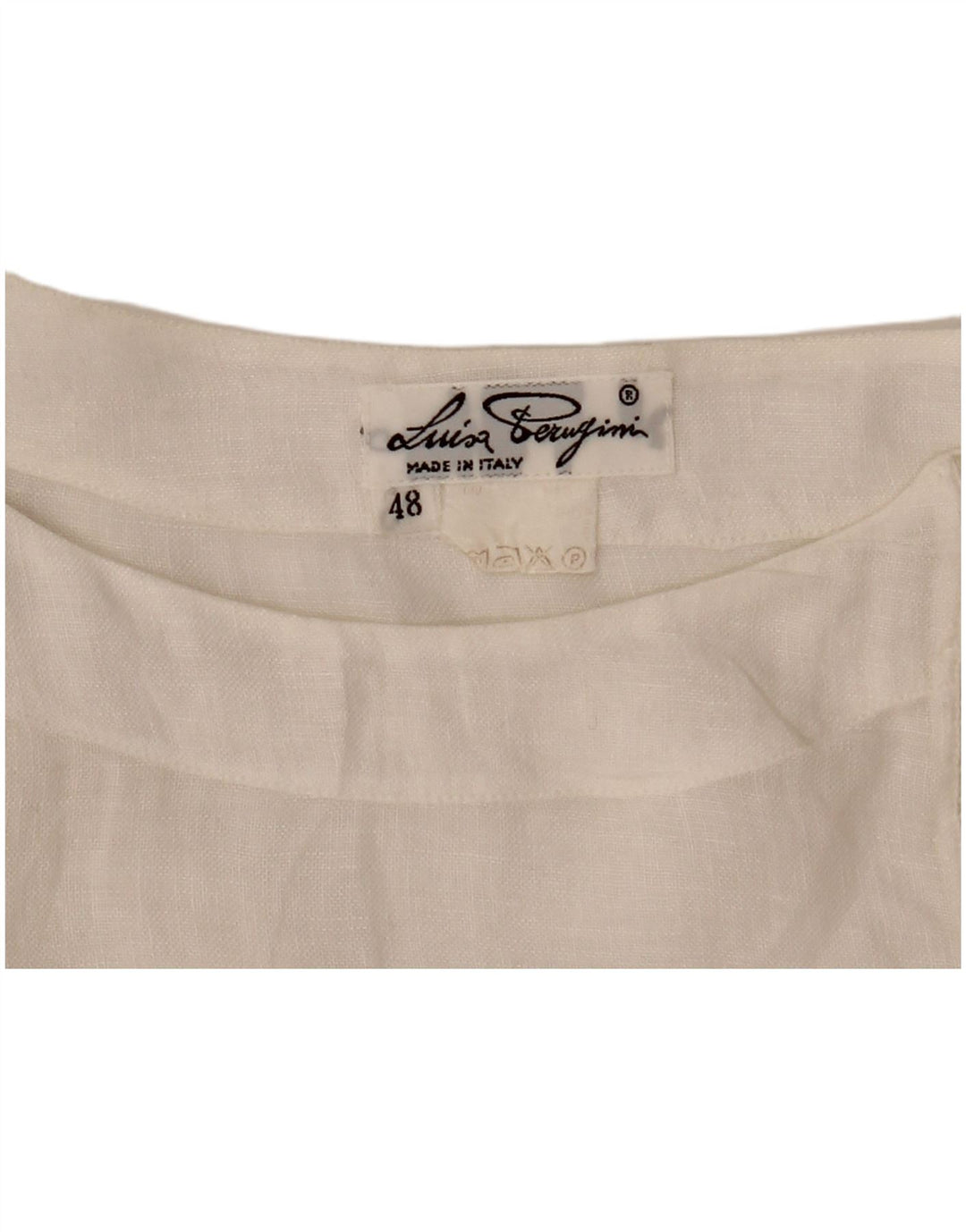 Blusa feminina VINTAGE manga curta IT 48 XL branca