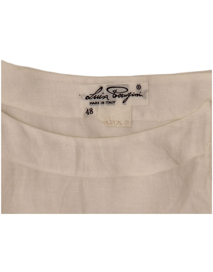 Blusa feminina VINTAGE manga curta IT 48 XL branca