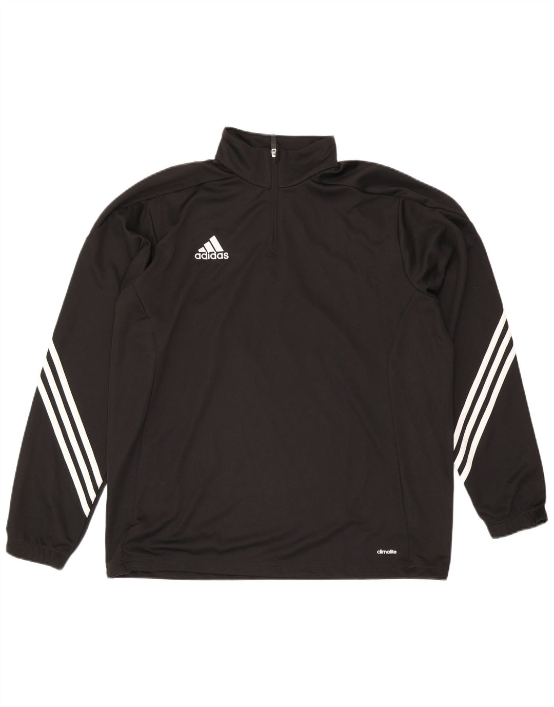 Adidas Mens Climalite Zip Neck Pullover Treino Top XL Preto Poliéster