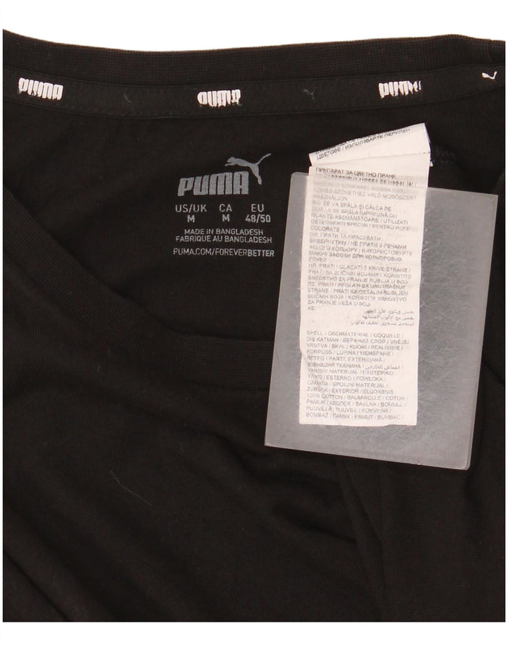 Puma Camiseta Masculina Top Médio Algodão Preto