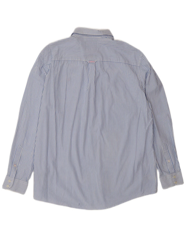 Crew Clothing Camisa masculina clássica de ajuste XL algodão listrado azul