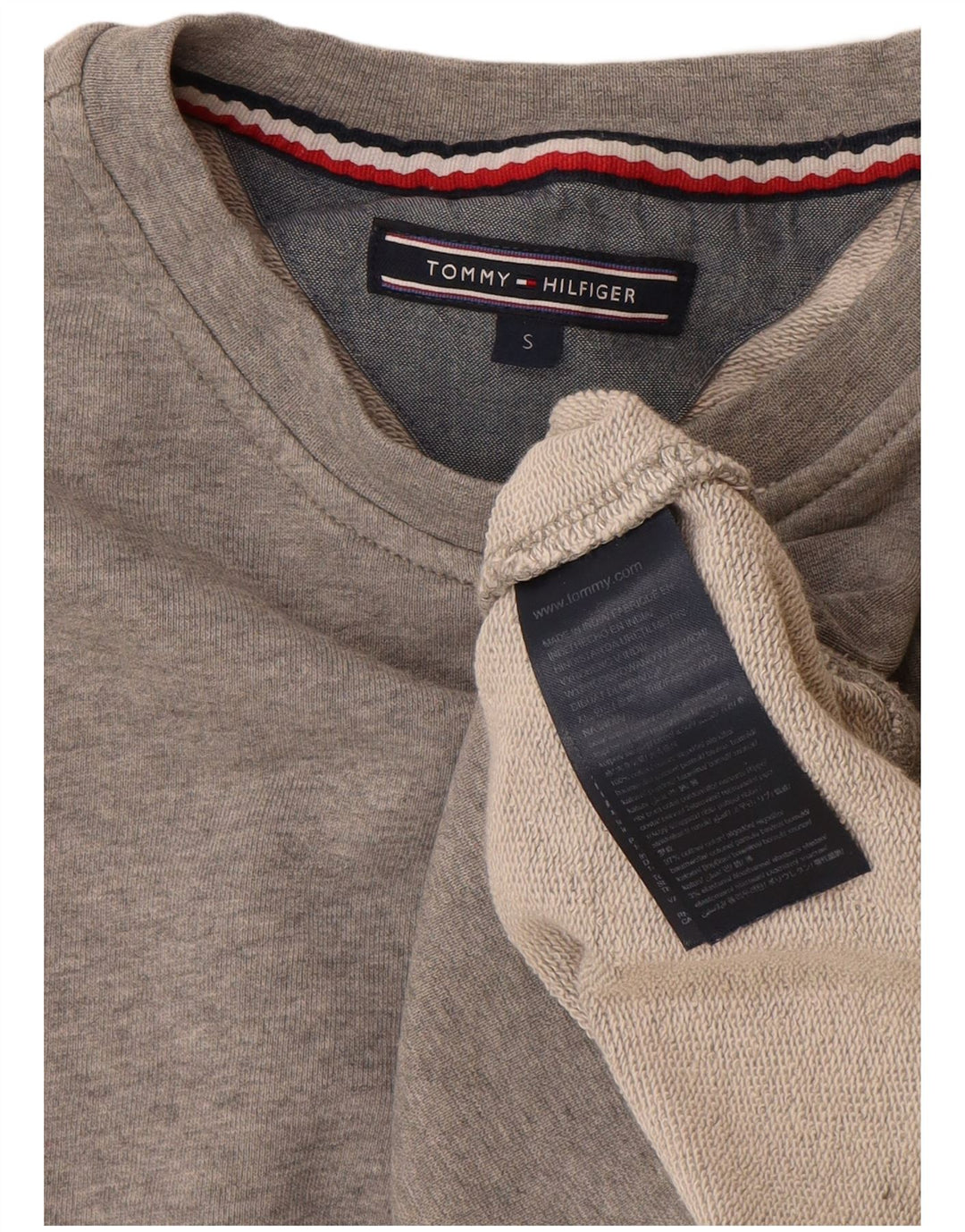 Tommy Hilfiger moletom masculino jumper pequeno algodão manchado cinza
