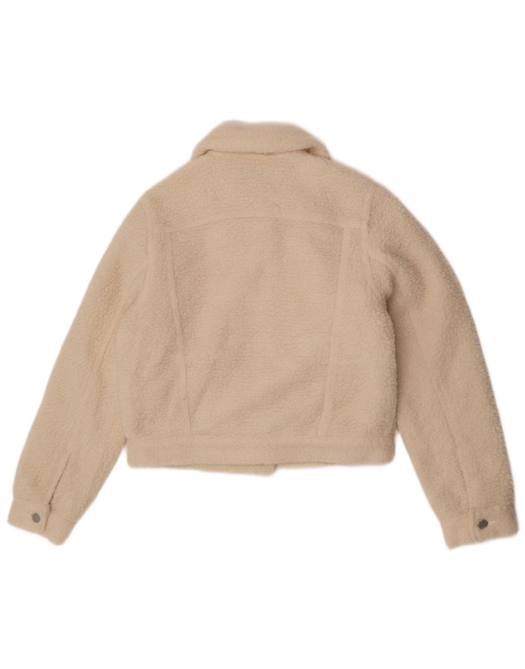 Jaqueta bomber feminina Lee Teddy Crop US 10 grande poliéster branco