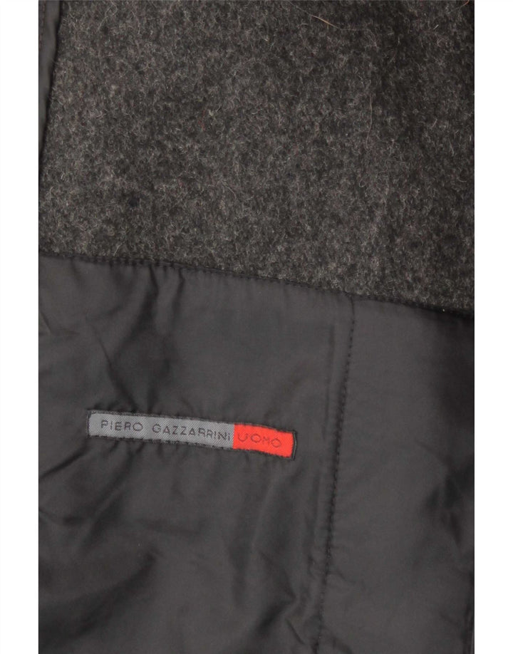 Jaqueta Bomber Masculina Piero Gazzarrini UK 40 Grande Bloco de Cores Cinza