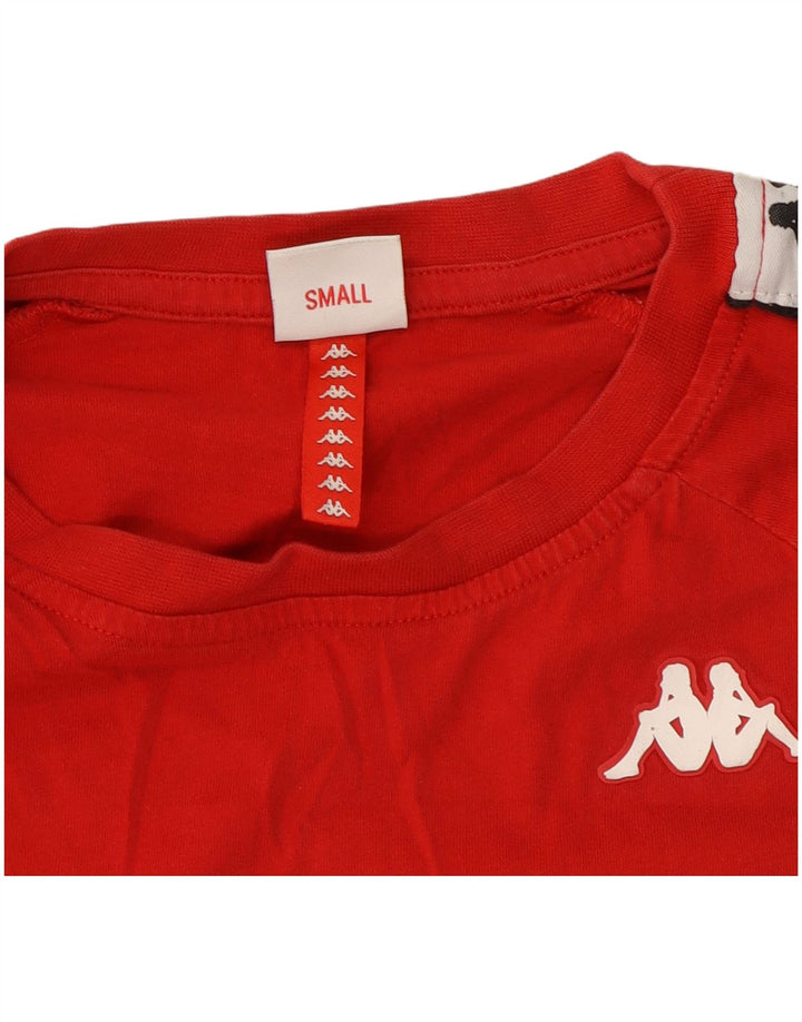 Camiseta gráfica masculina Kappa Top pequeno bloco colorido vermelho