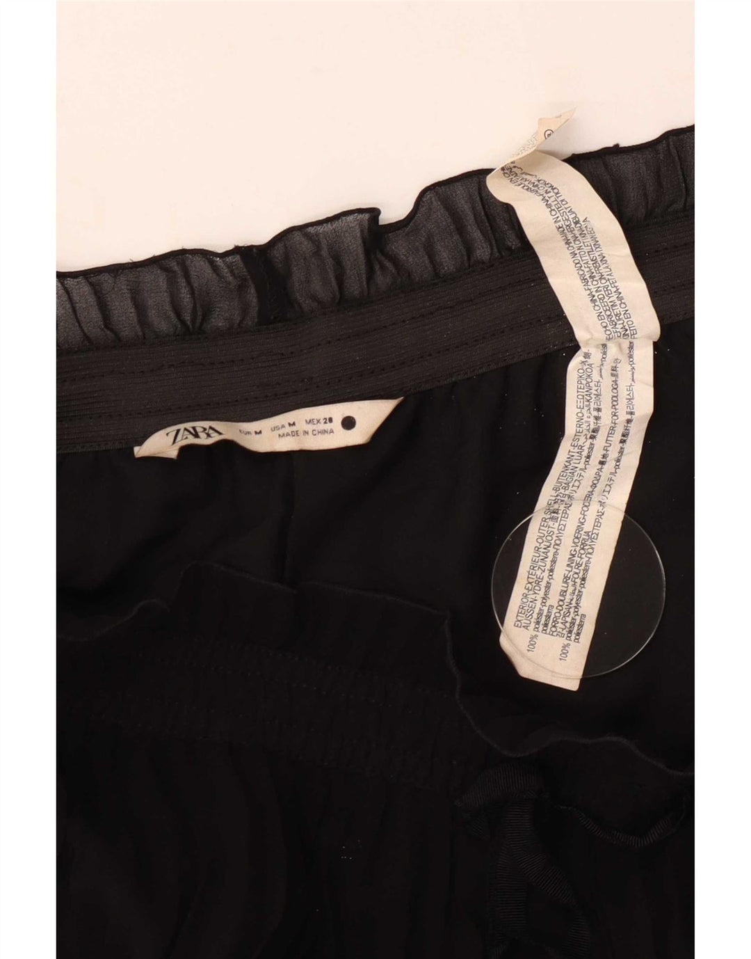 Calça capri feminina Zara Cullotes cintura alta médio W28 L20 preta