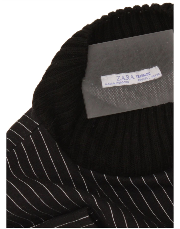 Vestido feminino Zara Shift UK 16 grande listrado preto