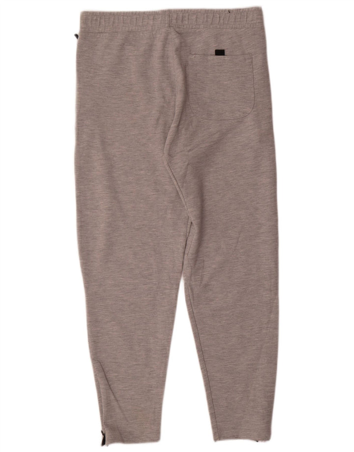Calça de treino feminina Zara UK 14 grande cinza colorblock poliéster