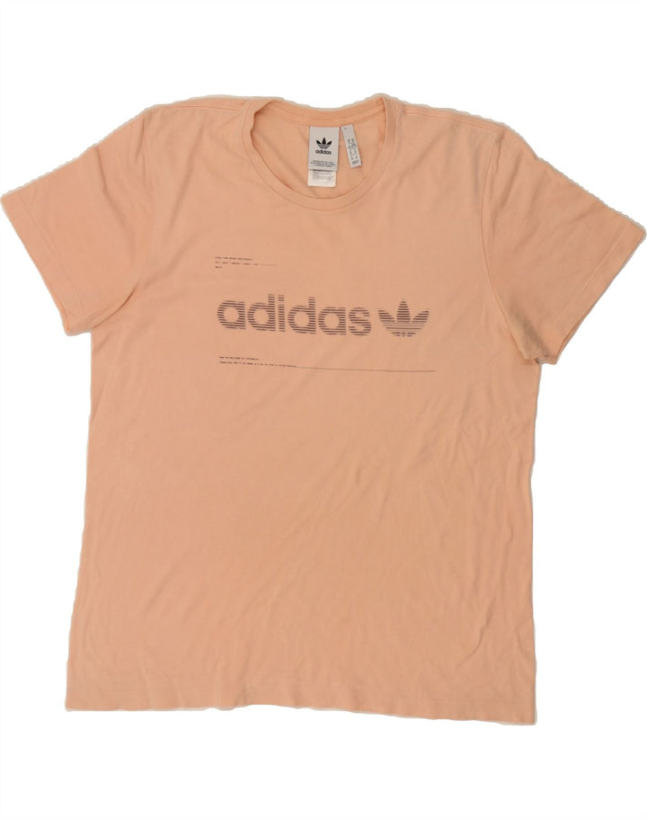 ADIDAS Mens Graphic T-Shirt Top XL Pink Cotton Vintage Adidas and Second-Hand Adidas from Messina Hembry 