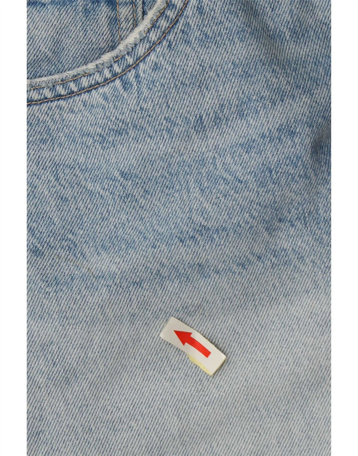 Zara Shorts jeans feminino desgastado EU 44 XL W34 azul