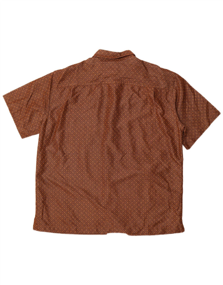 Camisa masculina de manga curta DOCKERS XL marrom geométrico rayon