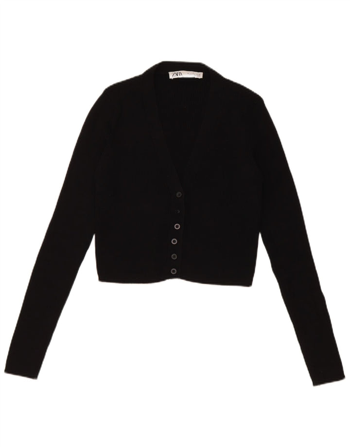 Suéter cardigan feminino Zara Reino Unido 8 pequeno preto