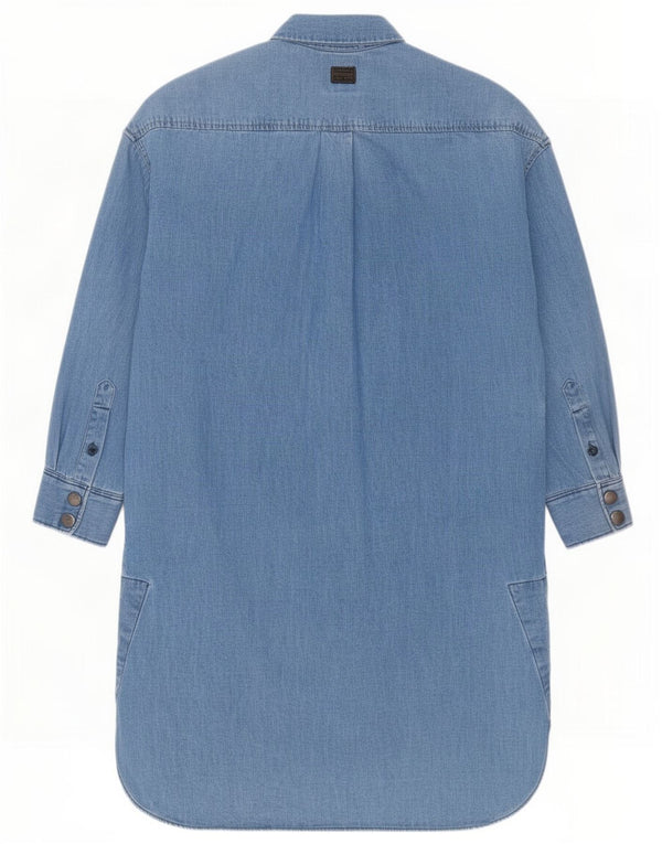 Vestido jeans feminino grande de manga comprida G-Star UK 6 XS algodão azul