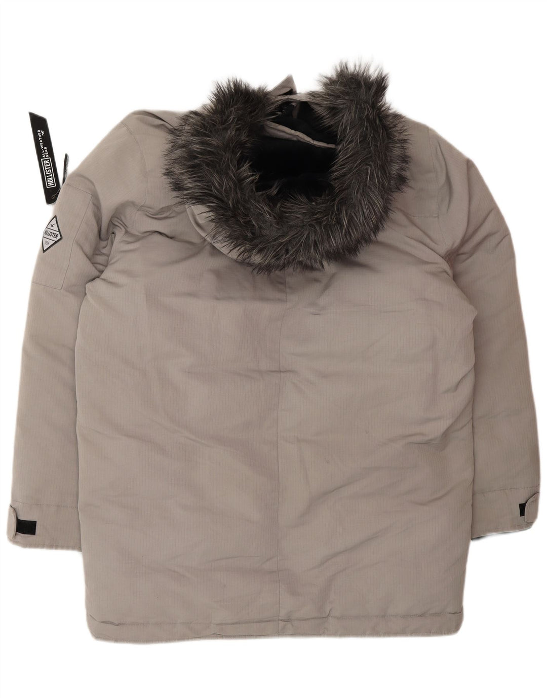 Jaqueta masculina acolchoada com capuz HOLLISTER UK 40 poliéster cinza grande