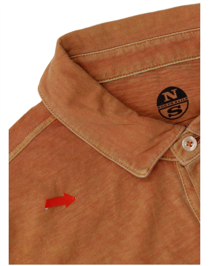 Camisa polo masculina North Sails Regular Fit pequena laranja algodão