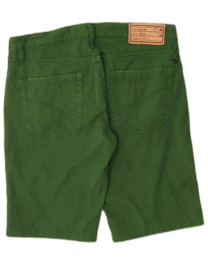 Gas Mens Casual Shorts W31 Algodão Verde Médio