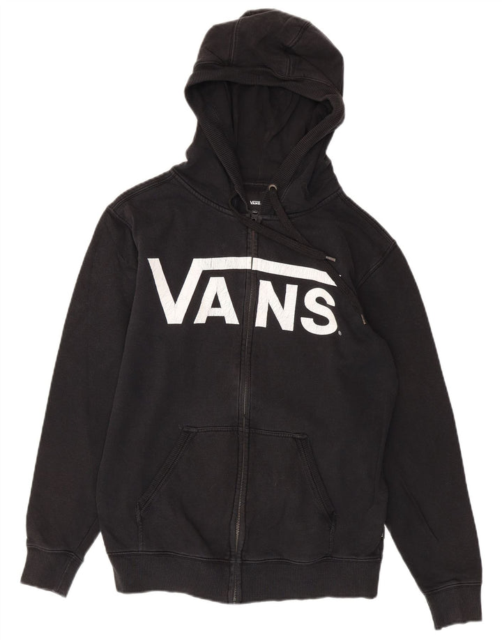 Suéter VANS masculino com capuz e zíper gráfico XS preto algodão