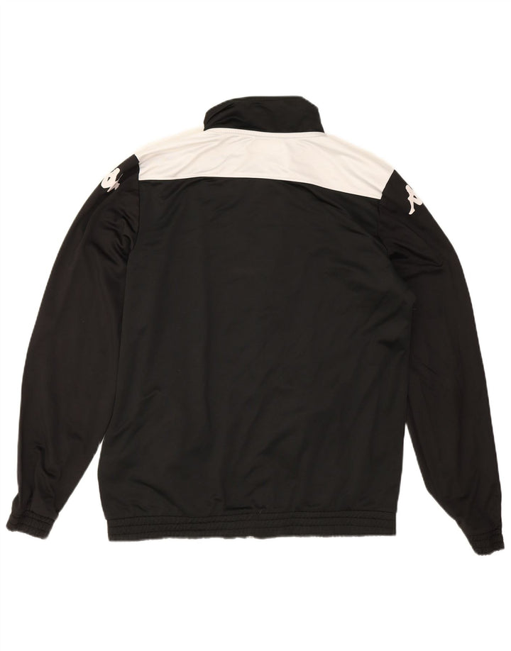 Kappa Mens Graphic Tracksuit Top Jacket Grande Preto Colorblock Poliéster