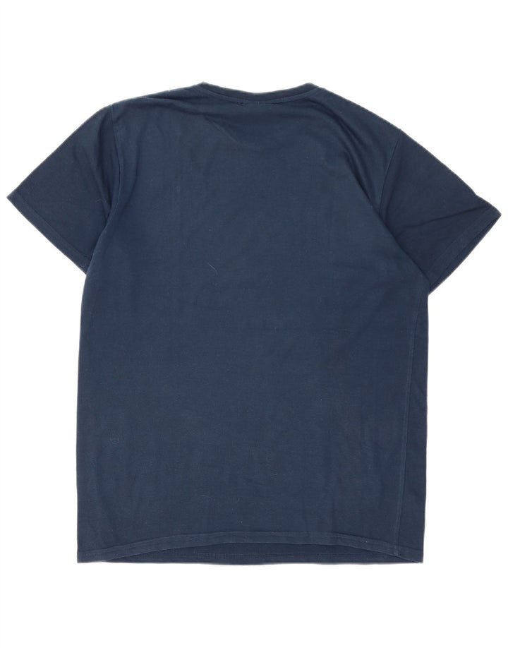 SERGIO TACCHINI Camiseta masculina gráfica top pequeno azul marinho poliéster