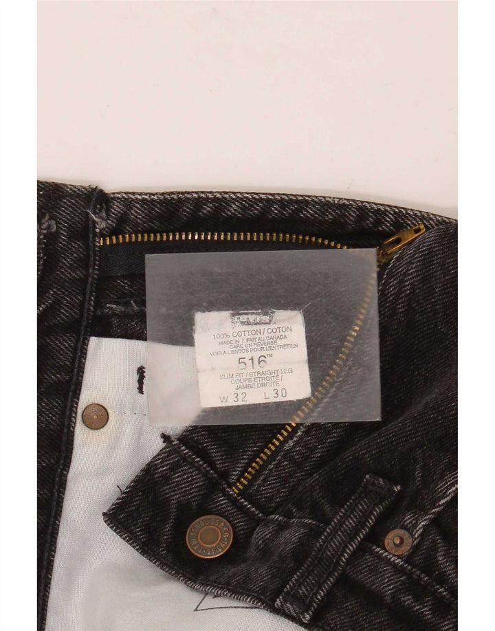 Levi's Masculino 516 Straight Jeans W32 L30 Algodão Preto