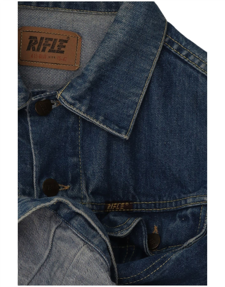 Jaqueta jeans feminina Rifle IT 42 algodão azul médio