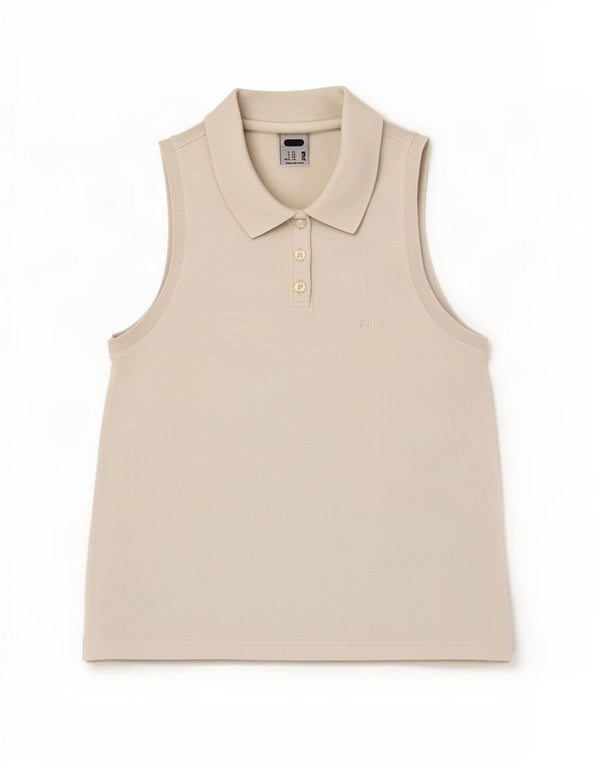 Fila Womens Sleeveless Polo Shirt IT 48 XL White
