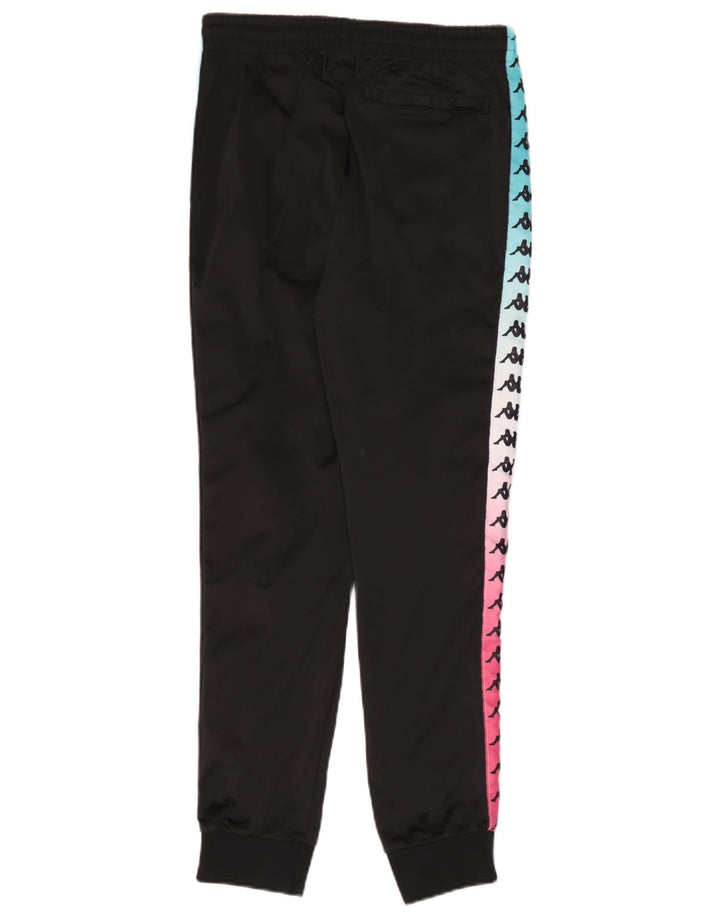 Calça esportiva Kappa masculina gráfica joggers médio preto colorblock