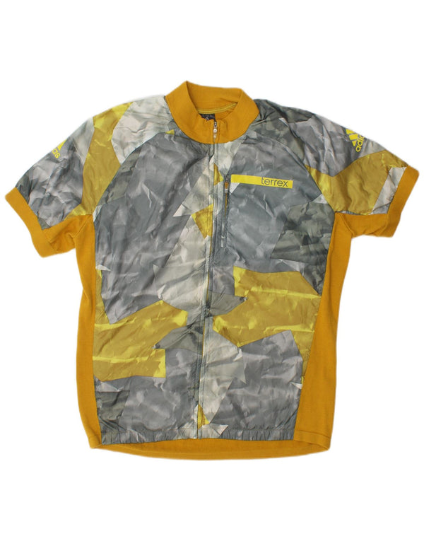 Adidas Mens Tracksuit Top Jacket UK 44/46 Grande Amarelo Colorblock