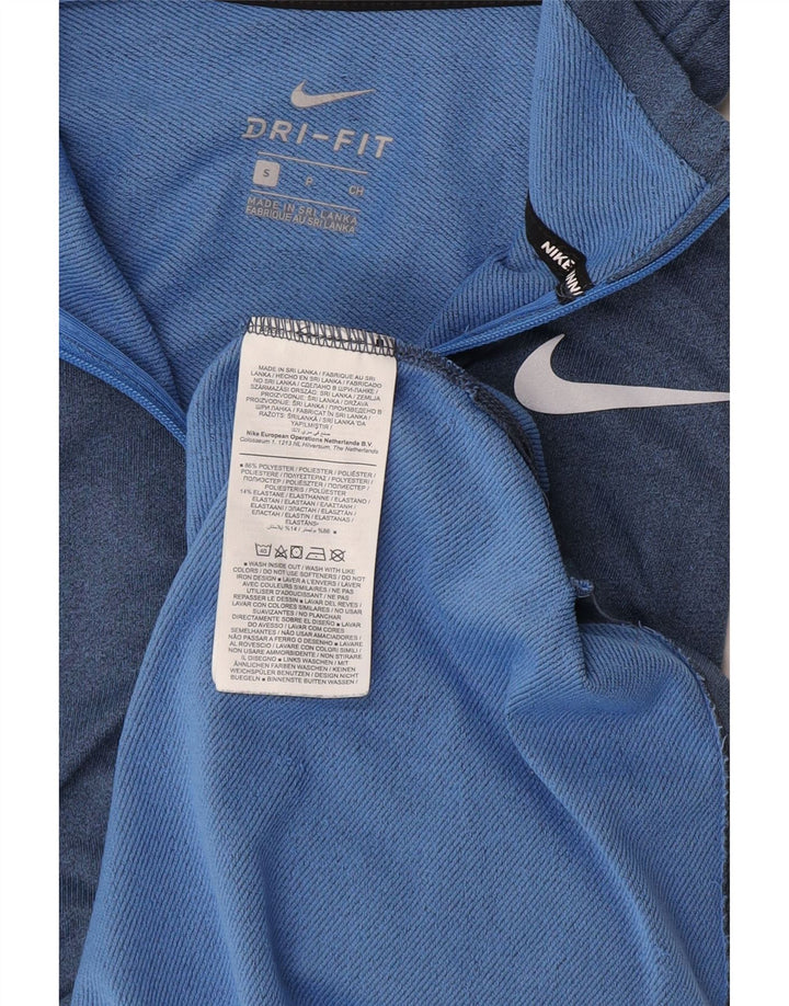 Moletom masculino Nike Dri Fit com zíper e gola alta em poliéster azul pequeno