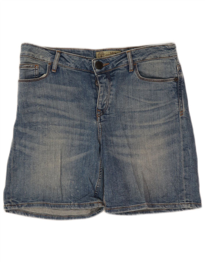 Shorts jeans feminino Fat Face UK 10 pequeno W30 algodão azul