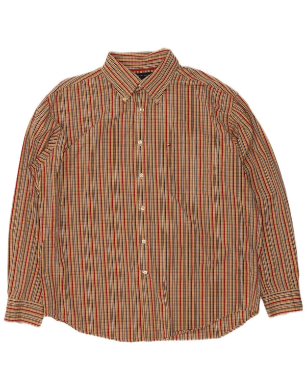 Camisa masculina Tommy Hilfiger XL algodão xadrez bege