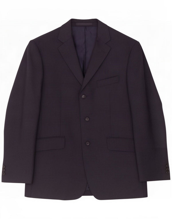Jaqueta Blazer masculina Marks & Spencer Reino Unido 40 risca de giz azul marinho médio