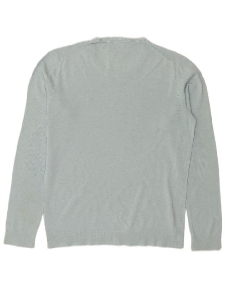 Suéter masculino Tommy Hilfiger com gola redonda grande azul