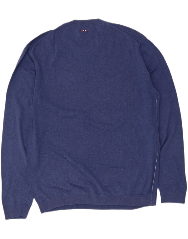 Suéter masculino Napapijri Geographic com gola redonda 2XL algodão azul