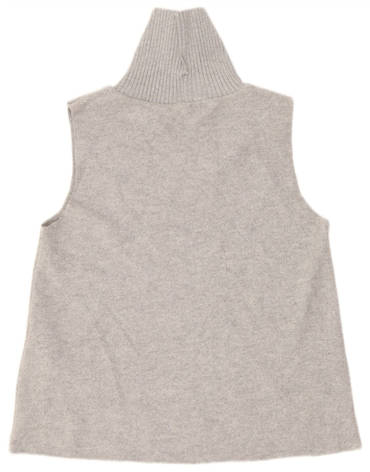 Colete feminino Zara UK 12 poliéster cinza médio